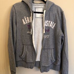 Aeropostale gray hooded jacket